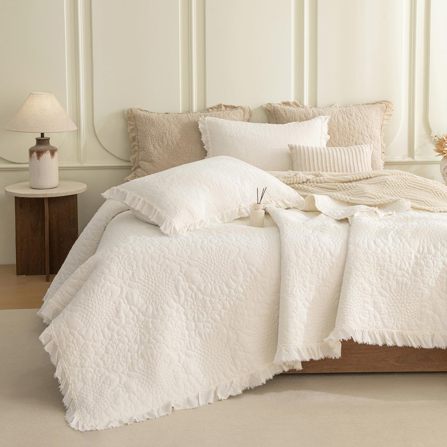 Cotton Oversized Quilt Bedspread Set
