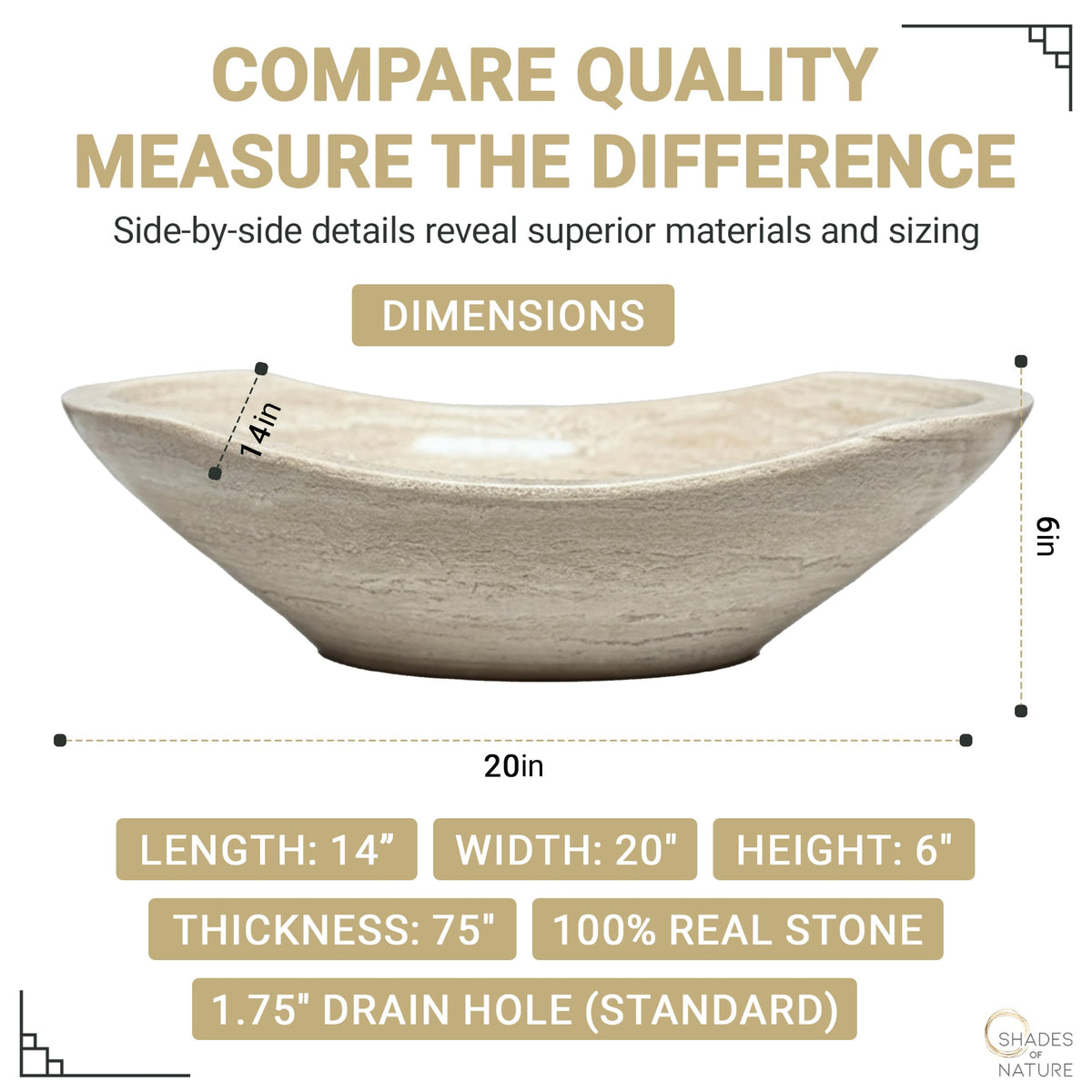 Oval Natural Stone Wash Basin Travertine Vessel Sink