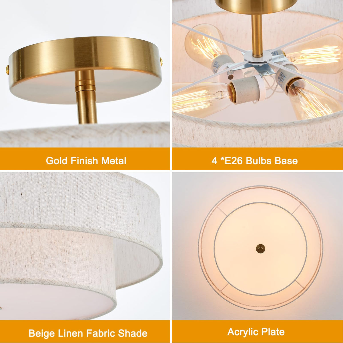 Semi Flush Mount Ceiling Fixture