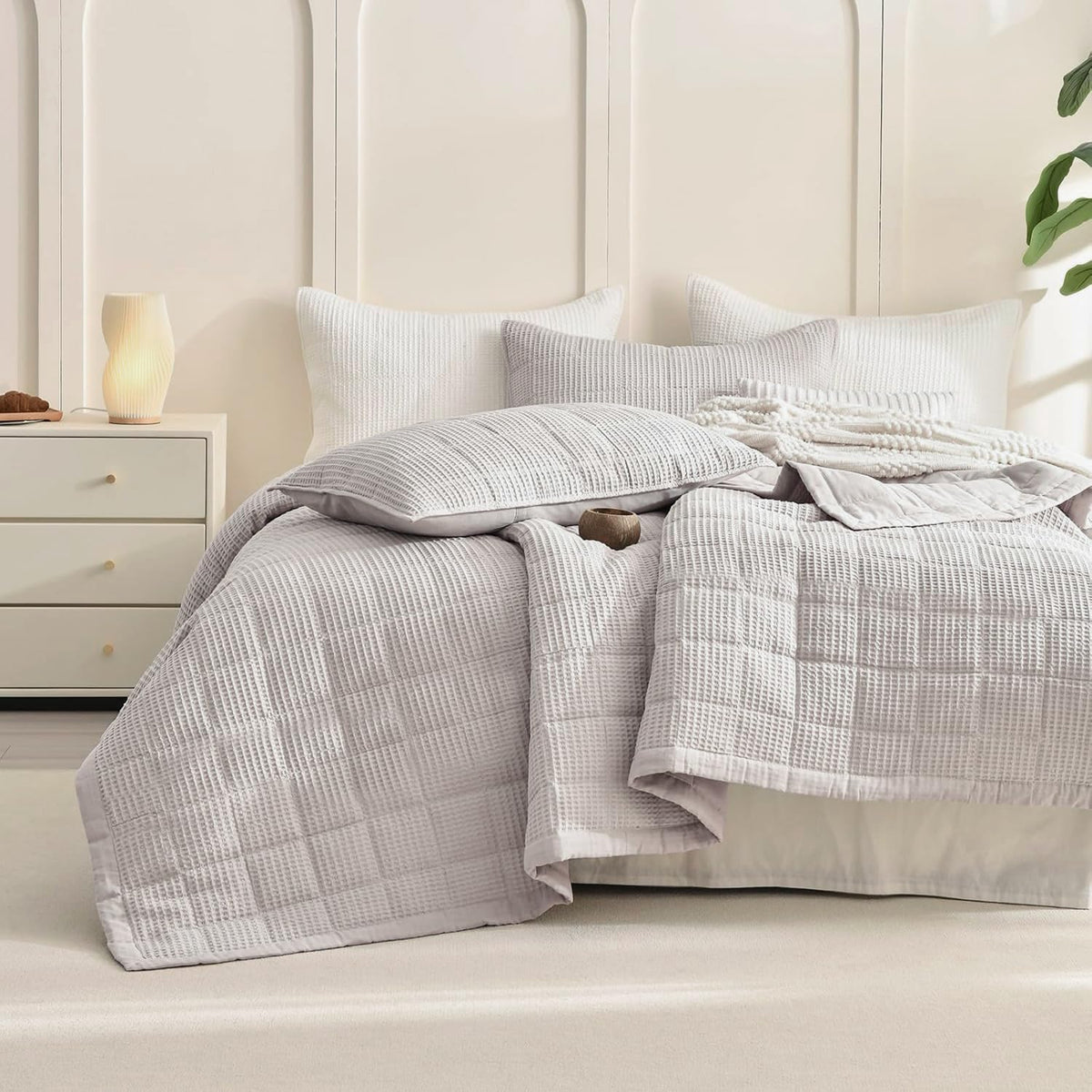 Oversized Waffle Weave Lightweight Coverlets_3 Pieces