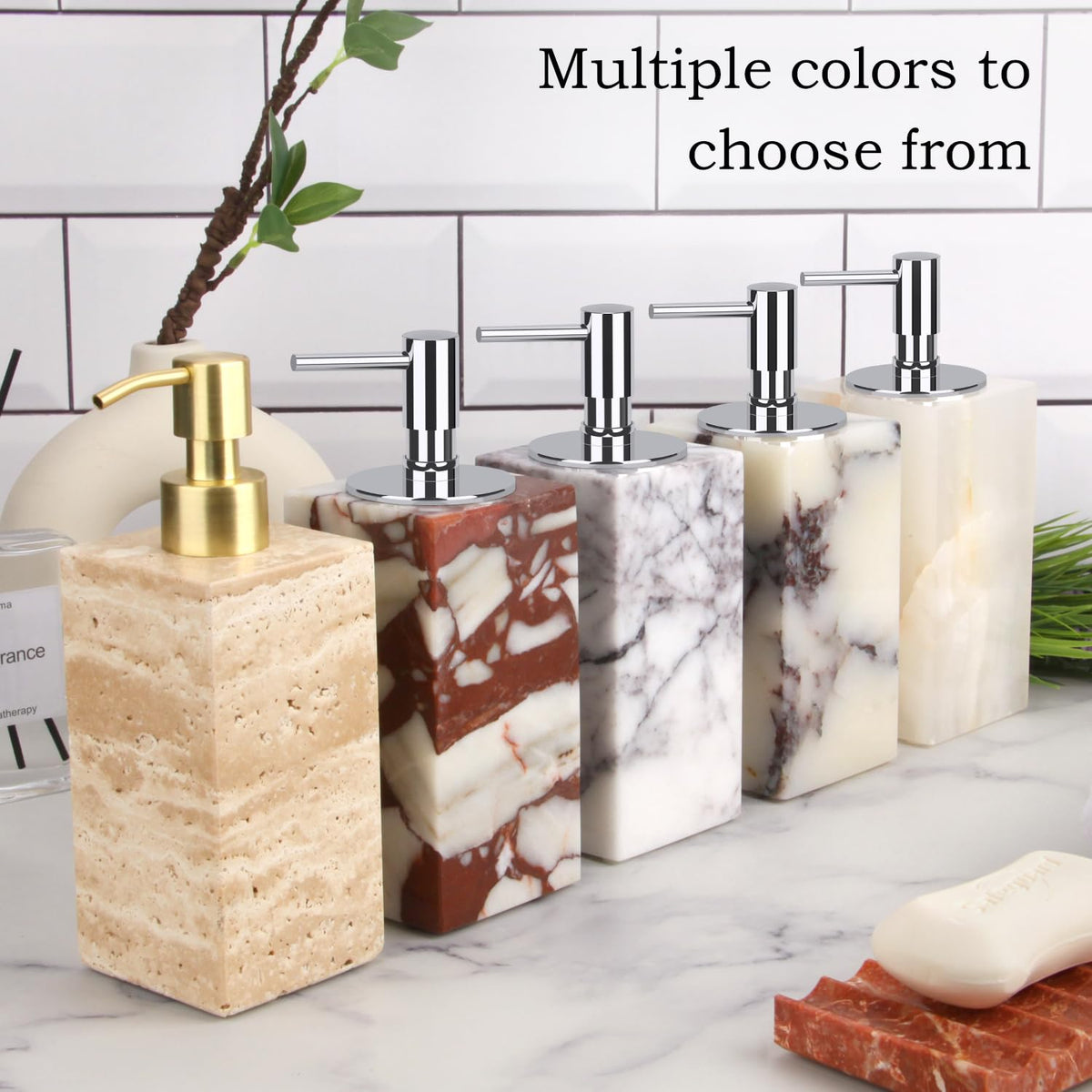 Natural Calacatta Viola Marble Soap Dispenser