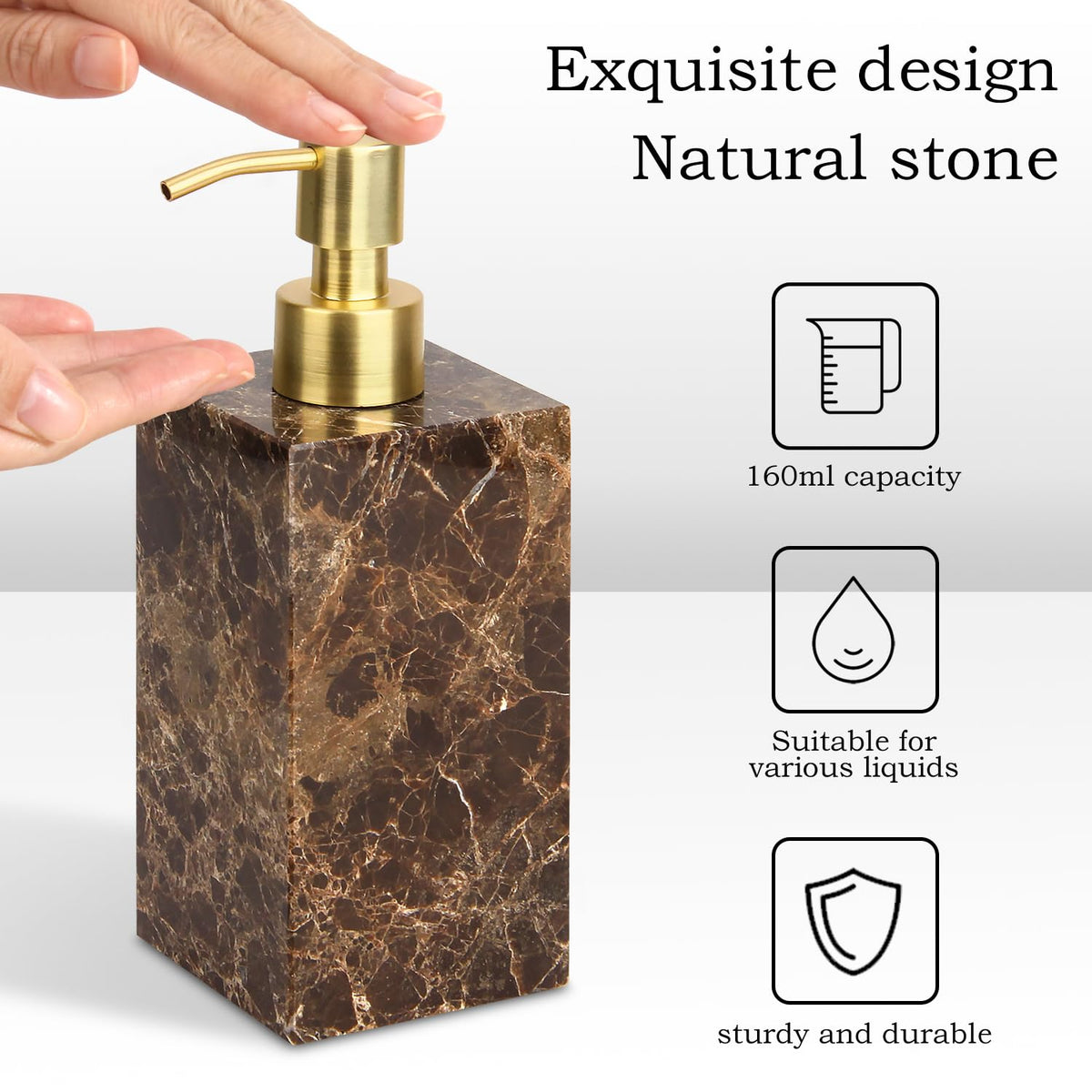 Natural Calacatta Viola Marble Soap Dispenser