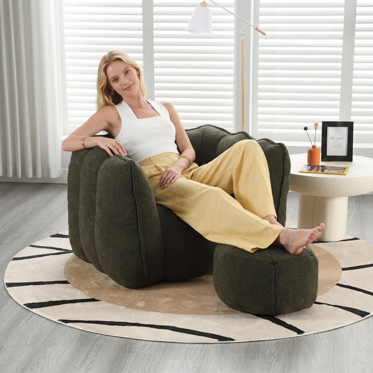 Bean Bag Couch with Ottoman
