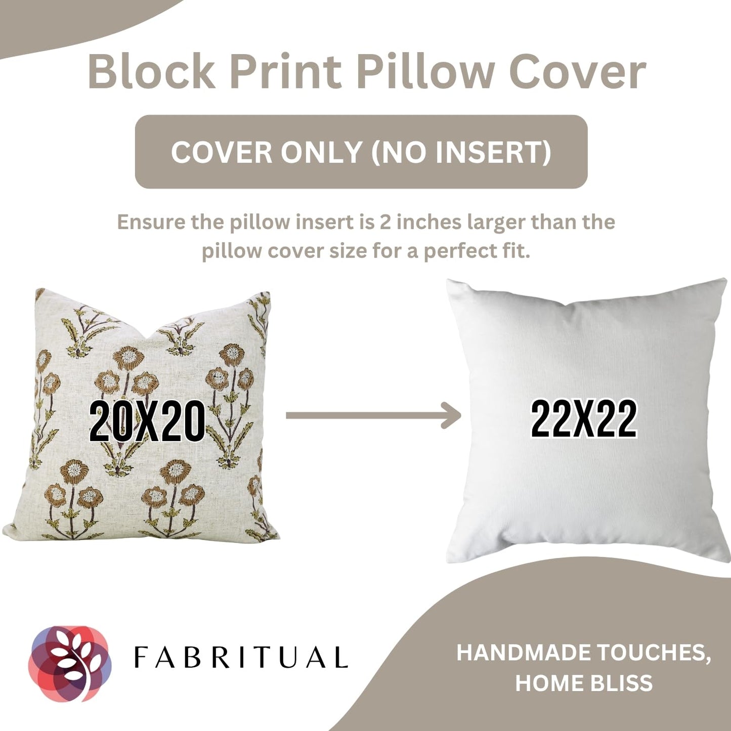 Floral Print Thick Linen 18x18 Inch Throw Pillowcase