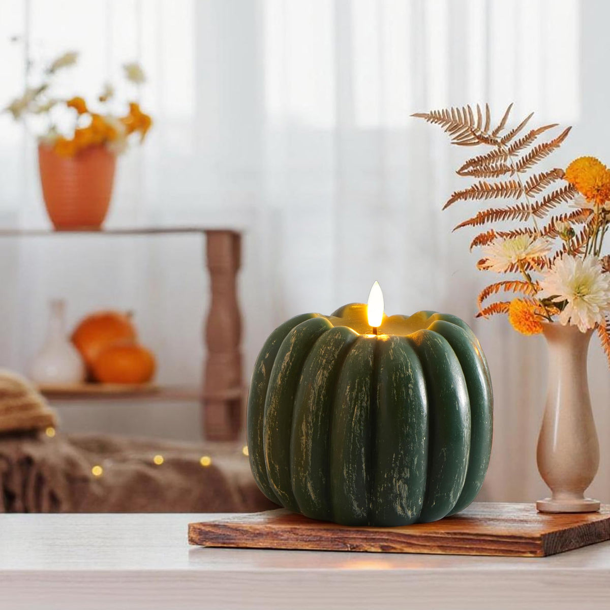 Flameless Pumpkin Candle with Remote