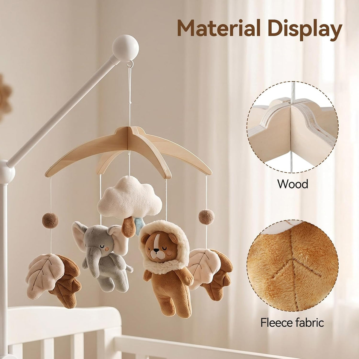 Plush Safari Animal Baby Mobile for Crib