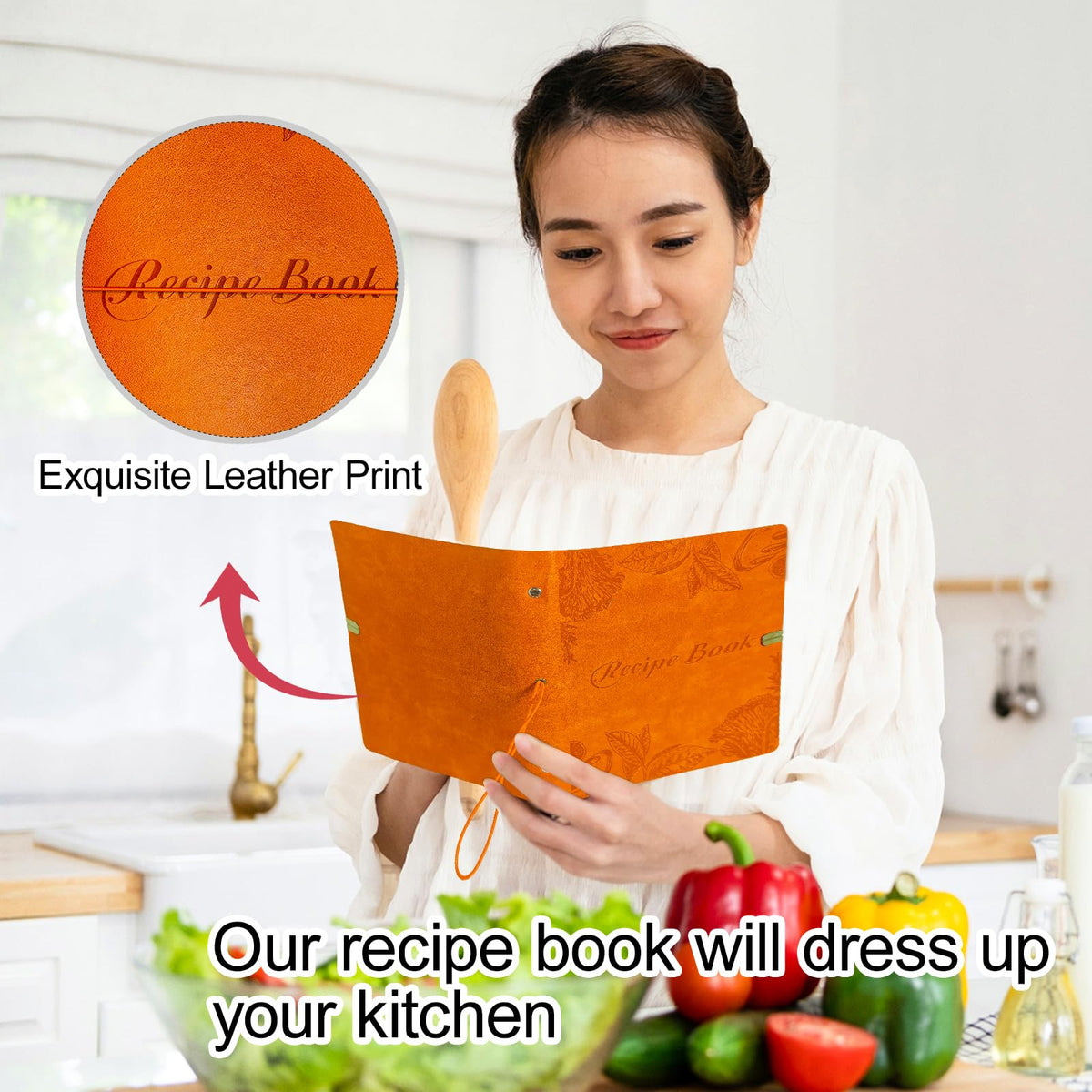 Blank Recipe Leather Cookbook