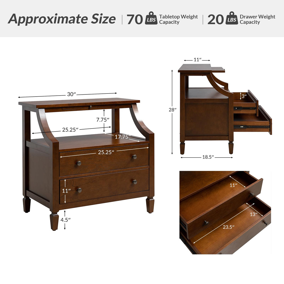 Large Timeless End Tables Set of 2