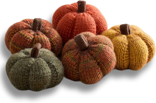 Set of 3 Cozy Knit Pumpkins