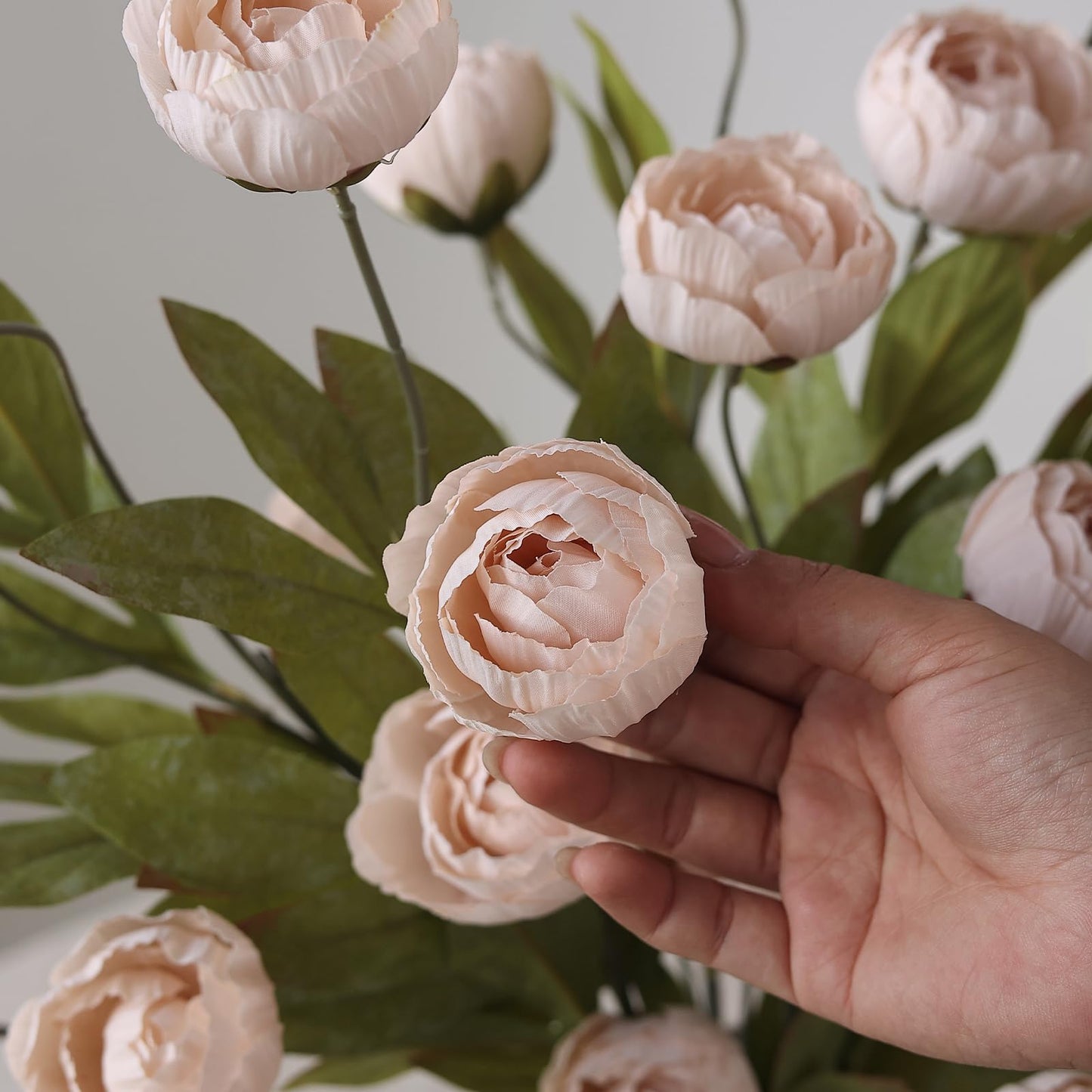 6 Pcs Faux Silk Peony Artificial Flowers 27" Stems
