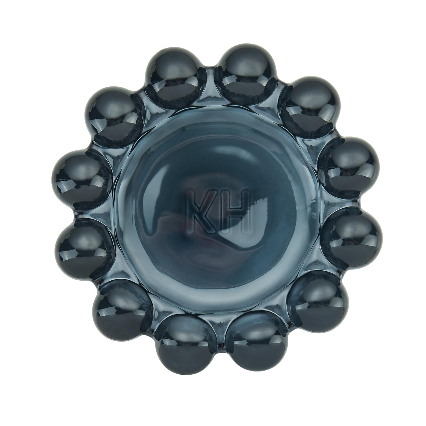 khtumeware Chic Smoky Bubble Glass Candle Dish – Modern Clear Glass Candle Holder for Tealights & Diffusers, Decorative Tray for Home & Tabletop Decor（2 Pack）