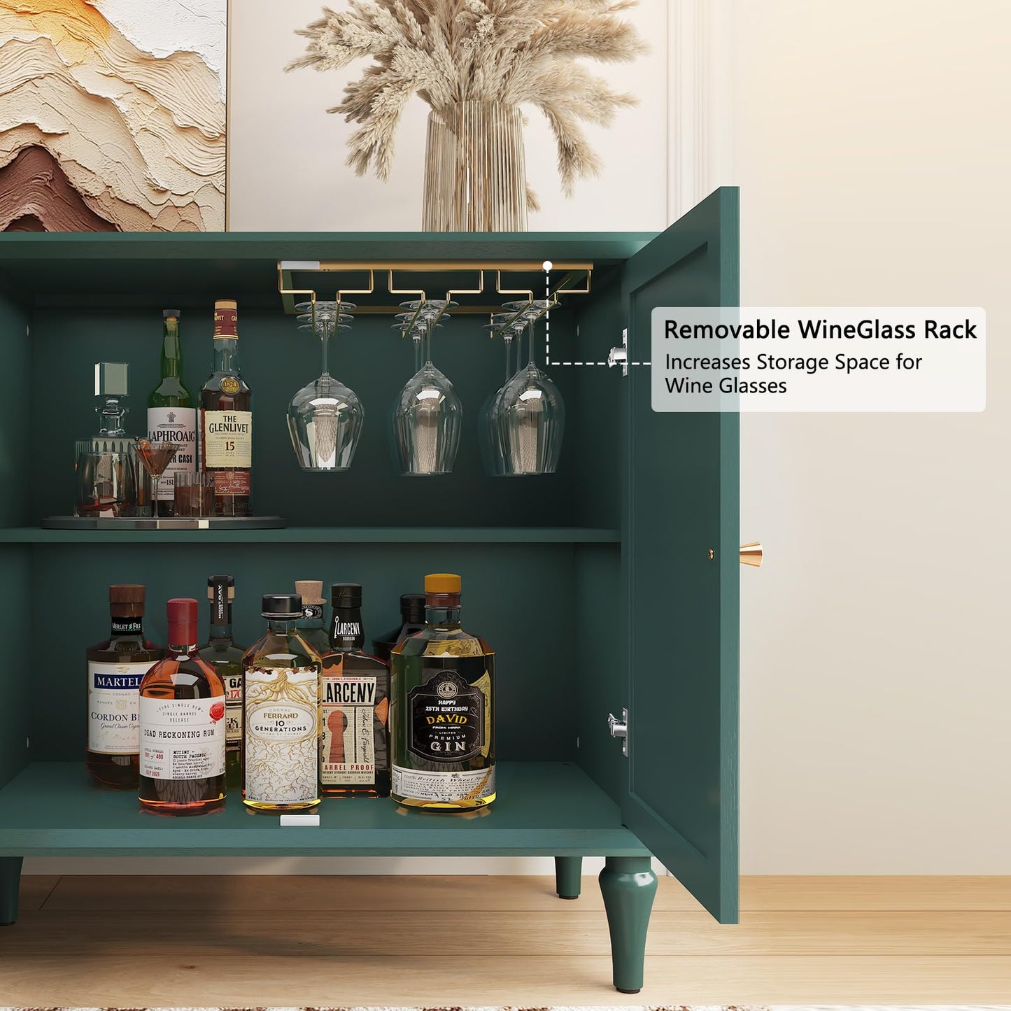 58" Mid-Century Modern Sideboard Buffet Cabinet with Storage