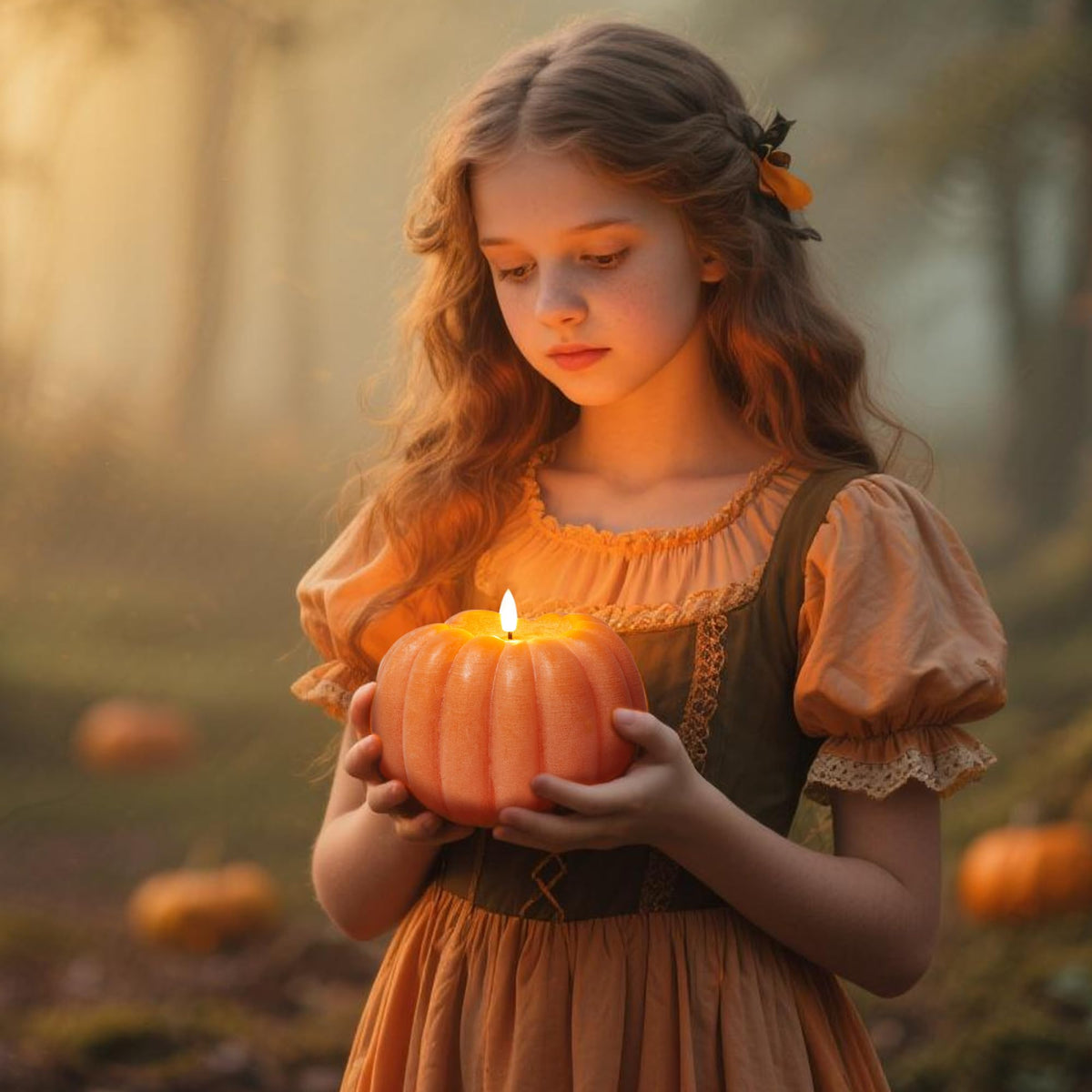 Flameless Pumpkin Candle with Remote