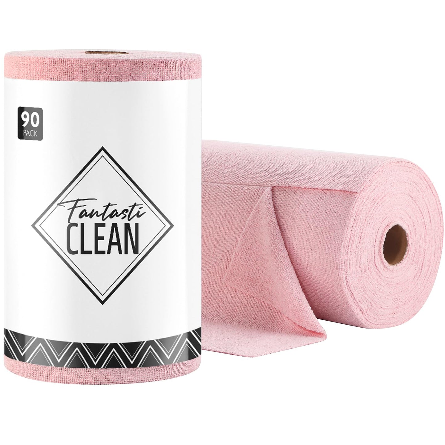 Fantasticlean Microfiber Cleaning Cloth Roll -60 Pack, Tear Away Microfiber Towels, 12" x 12", Reusable, Washable, Scratch Free, Ultra Absorbent Dishcloth for All-Around Cleaning (Beige & Tan)