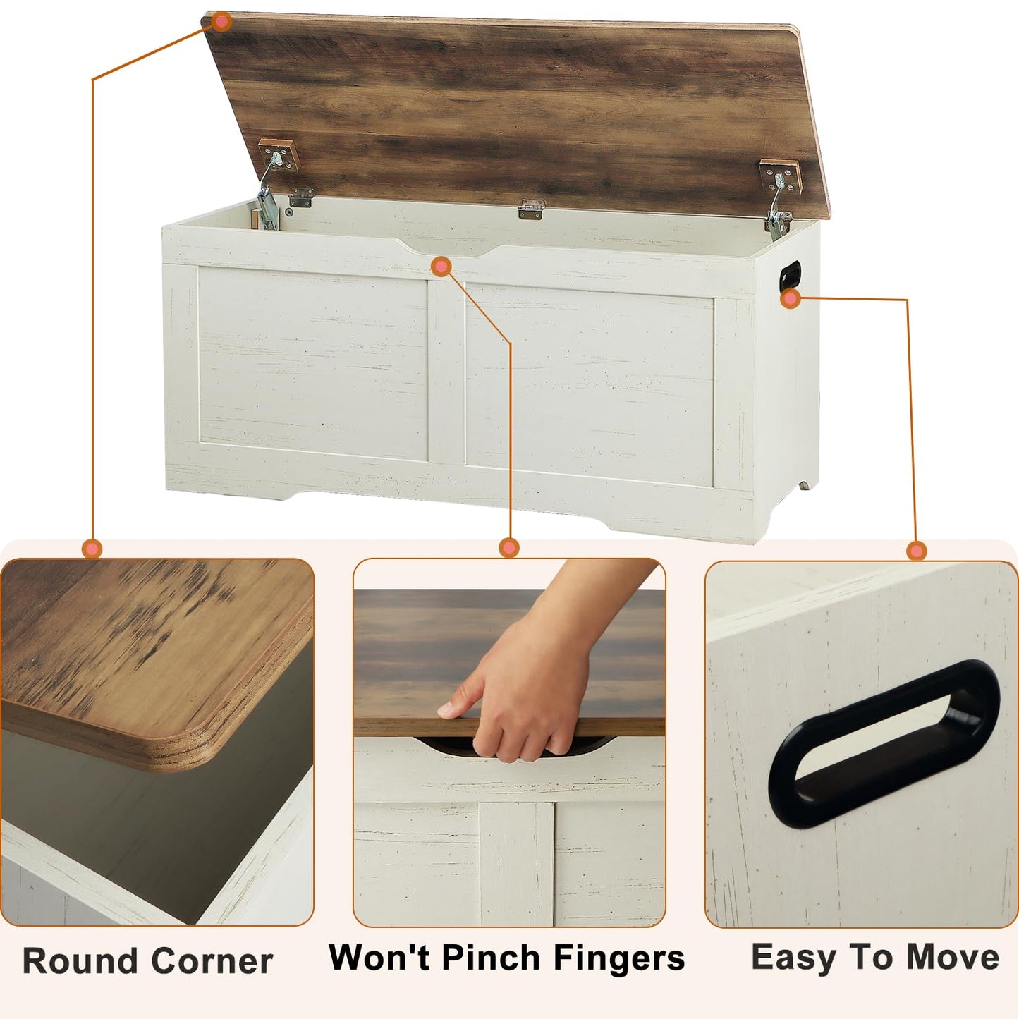 Timberer 47.2" Wooden Extra Large Storage Trunk