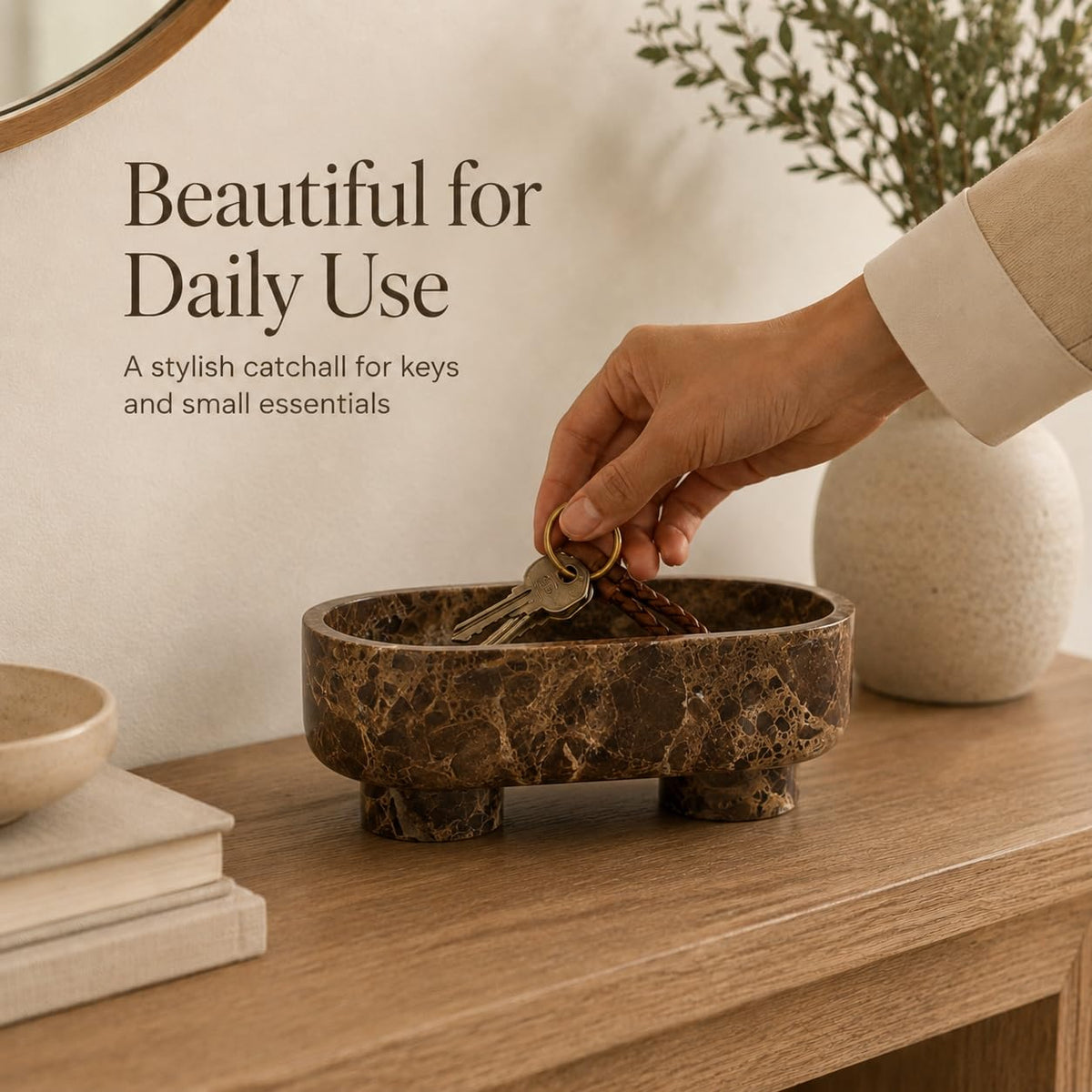 Natural Calacatta Viola Oval Marble Bowl