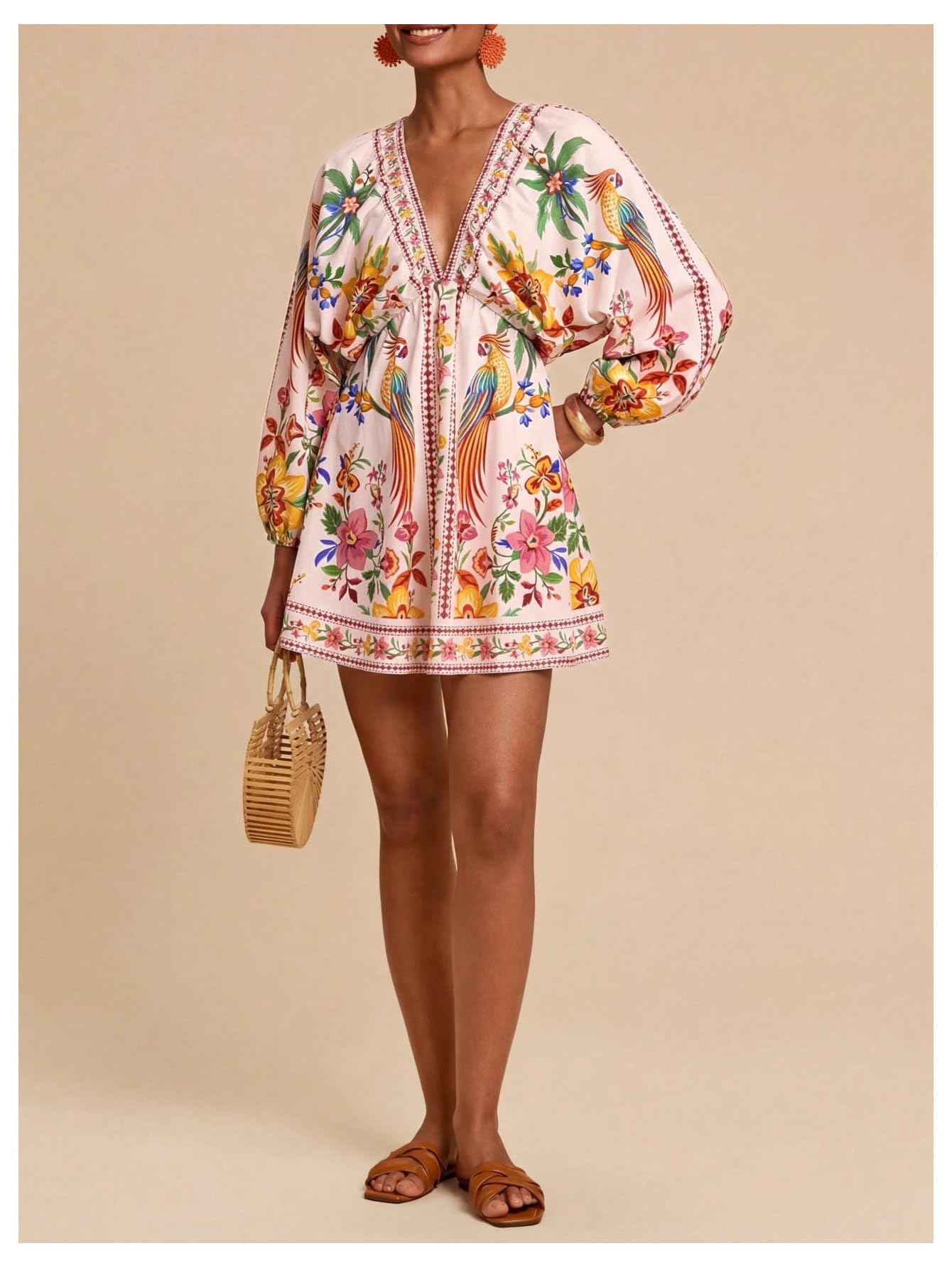 Women's Boho Floral Mini Dresses