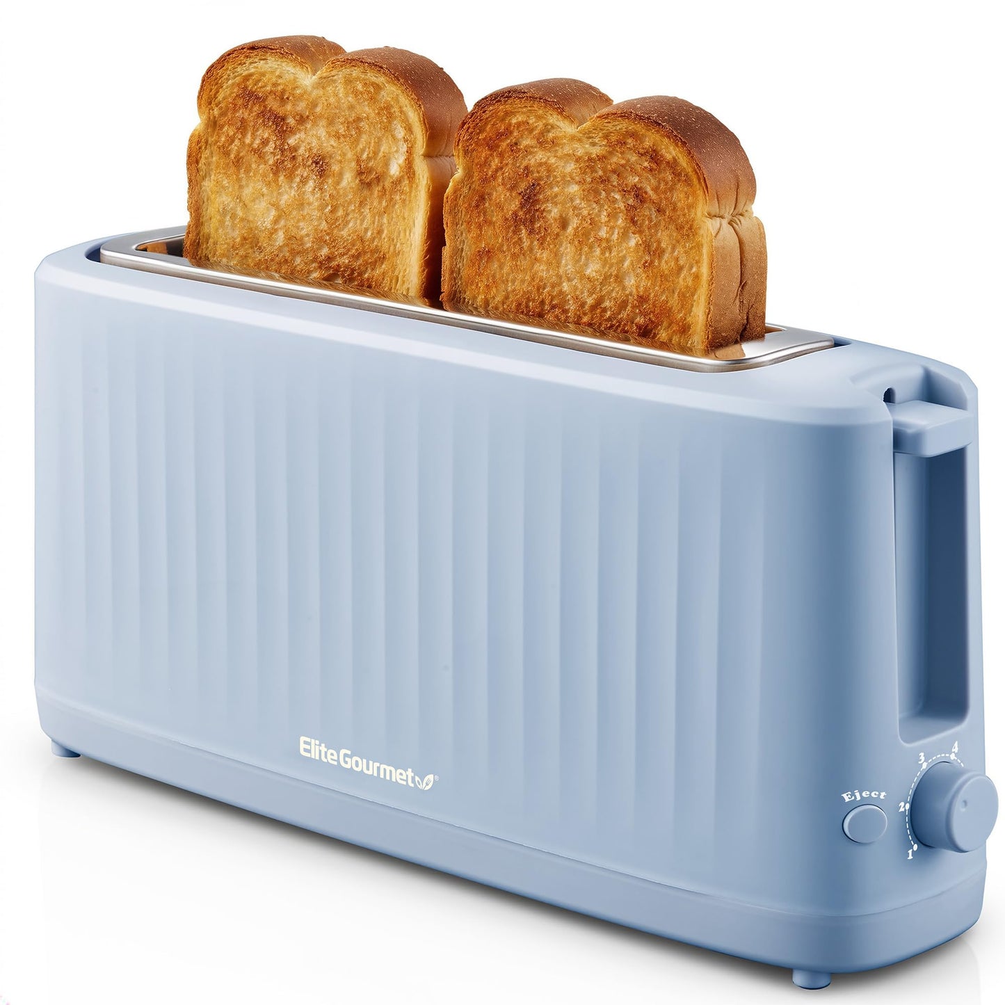Elite Gourmet ECT2517C SLIMTOAST™ 2-Slice Long Slot Toaster, Cool-Touch Body, 6 Browning Shades, Extra-Wide 1.5" Slot for Artisan Bread, Bagels, Waffles & English Muffins, Cremello