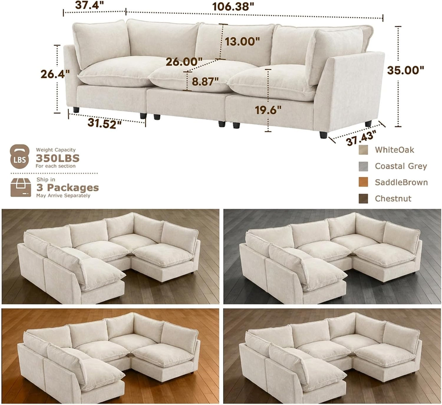 Modular Oversize Sectional Sofa