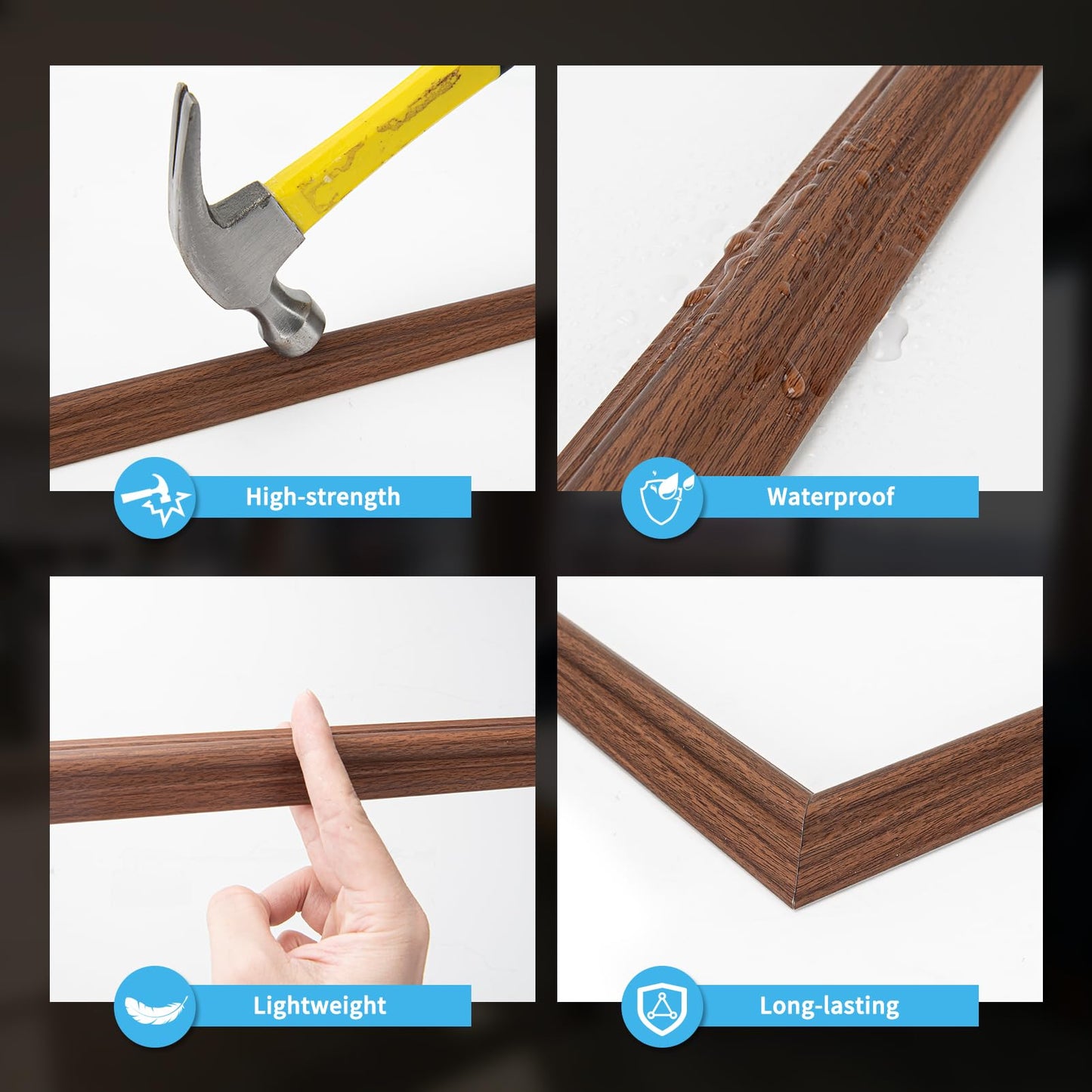 Pre-Cut Wall Molding Set of 6 pcs, Ready-to-Assemble Wainscoting Panels