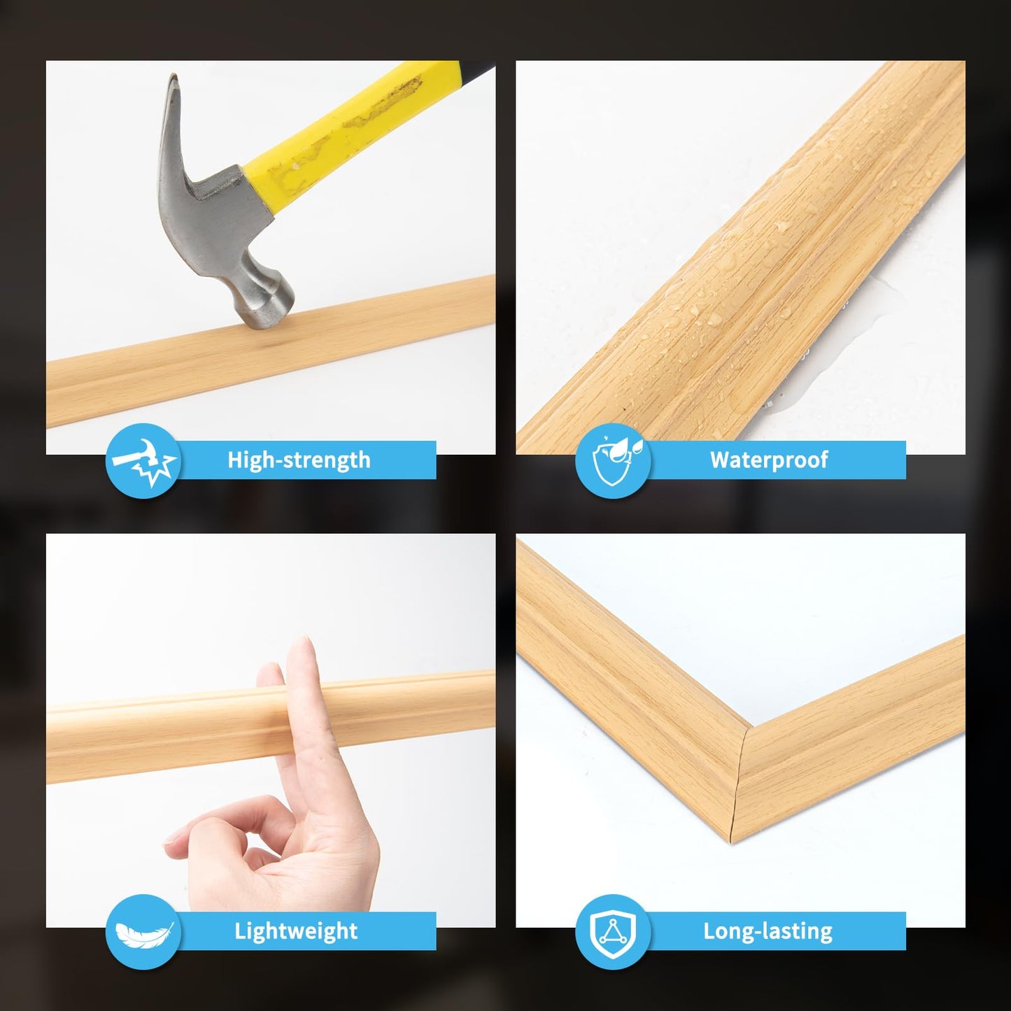 Pre-Cut Wall Molding Set of 6 pcs, Ready-to-Assemble Wainscoting Panels