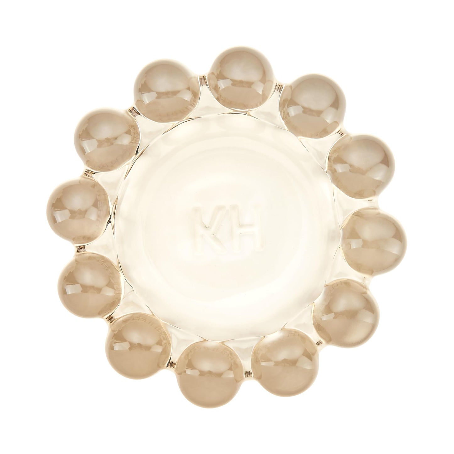 khtumeware Chic Smoky Bubble Glass Candle Dish – Modern Clear Glass Candle Holder for Tealights & Diffusers, Decorative Tray for Home & Tabletop Decor（2 Pack）