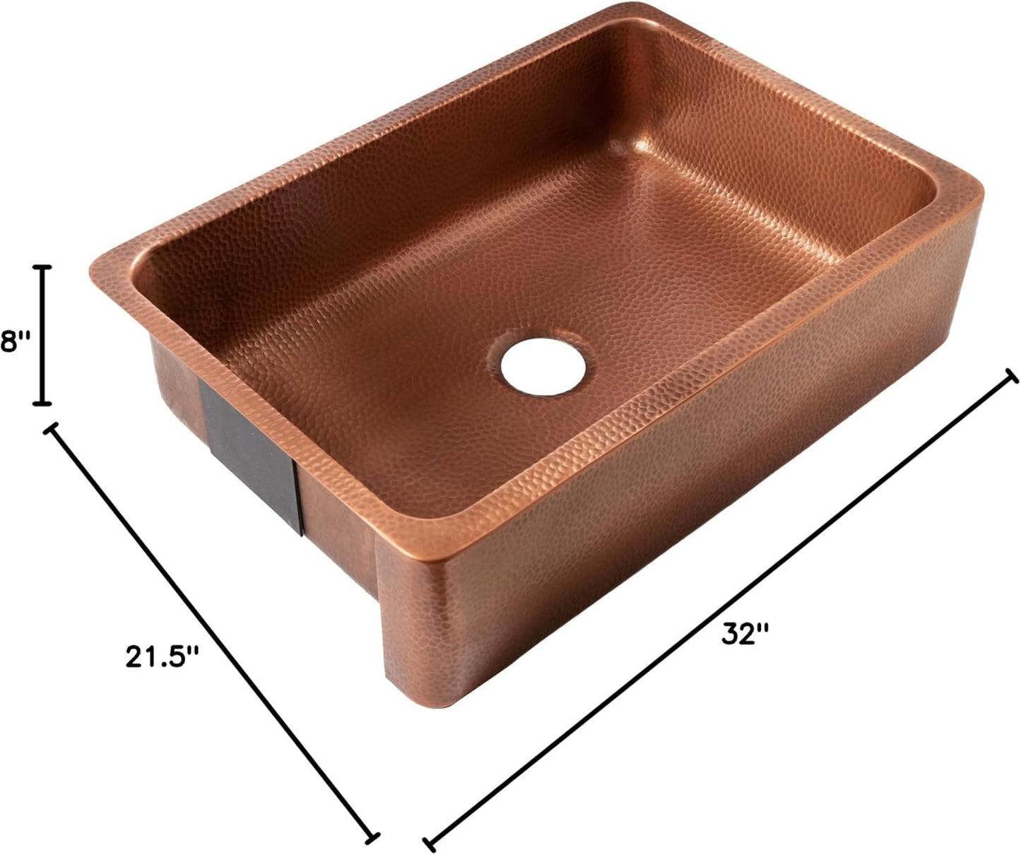Sinkology Lange Copper 32" Single Bowl Undermount Farmhouse Apron-Front Kitchen Sink