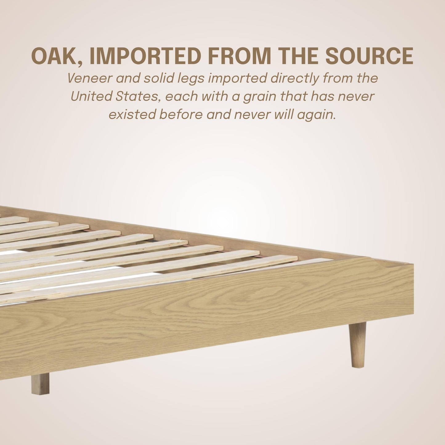King Platform Bed with Natural Rattan Headboard