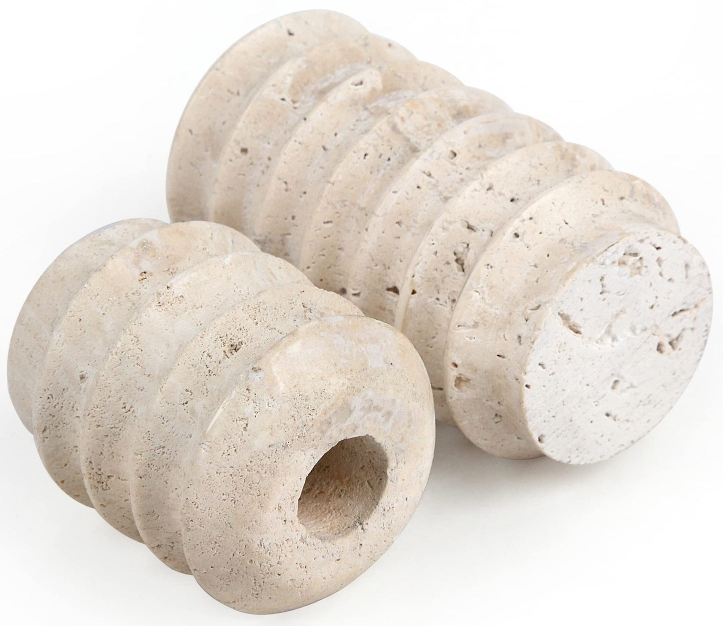 Marble Candlestick Holders, Set of 2 Natural Stone
