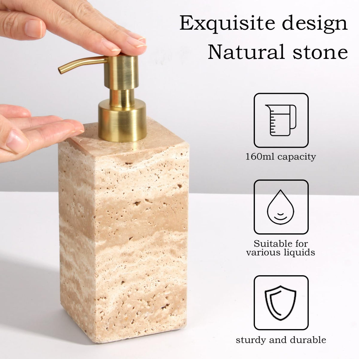 Natural Calacatta Viola Marble Soap Dispenser