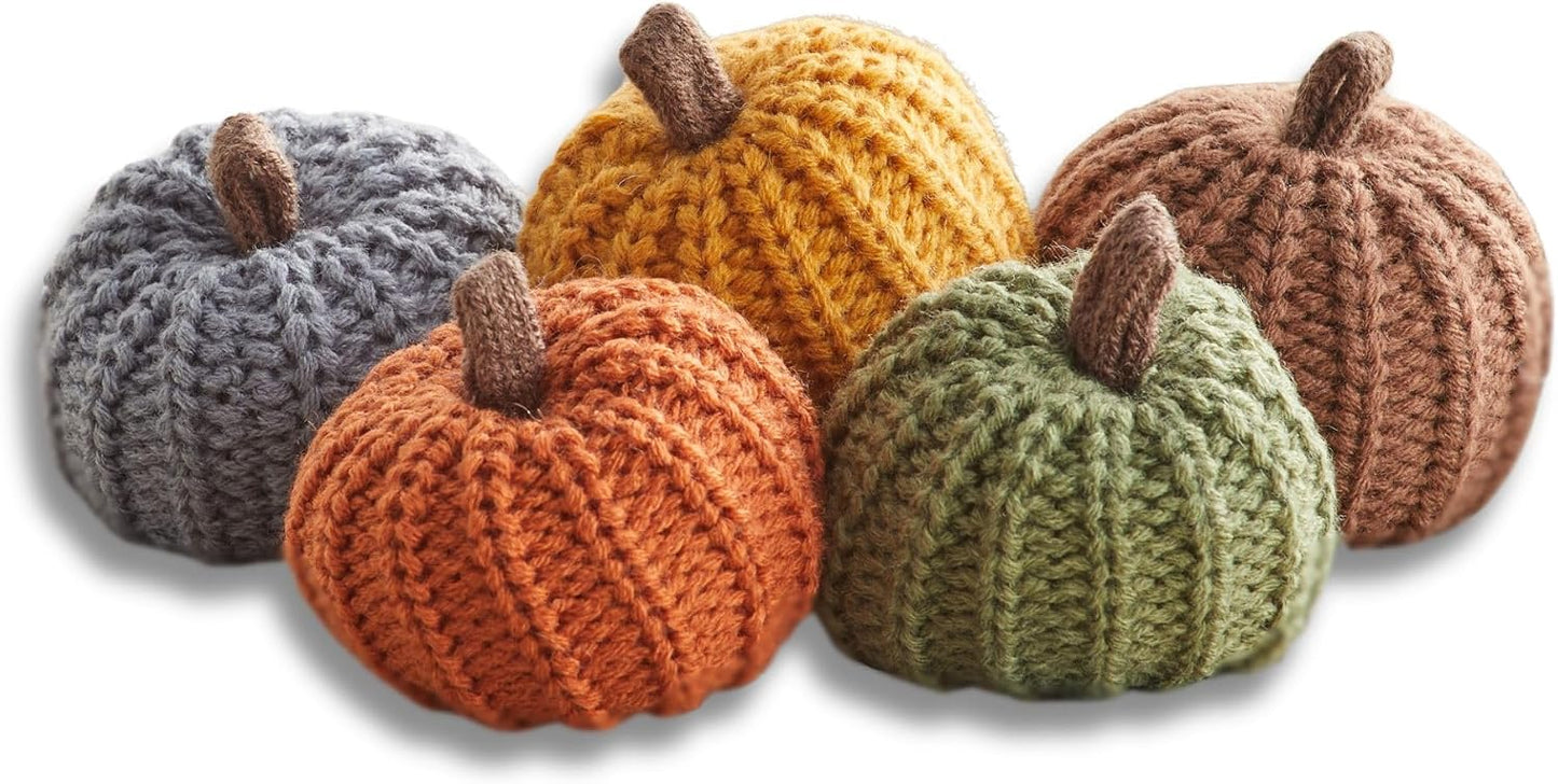 Set of 3 Cozy Knit Pumpkins