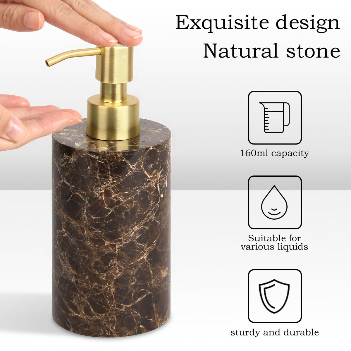 Natural Calacatta Viola Marble Soap Dispenser