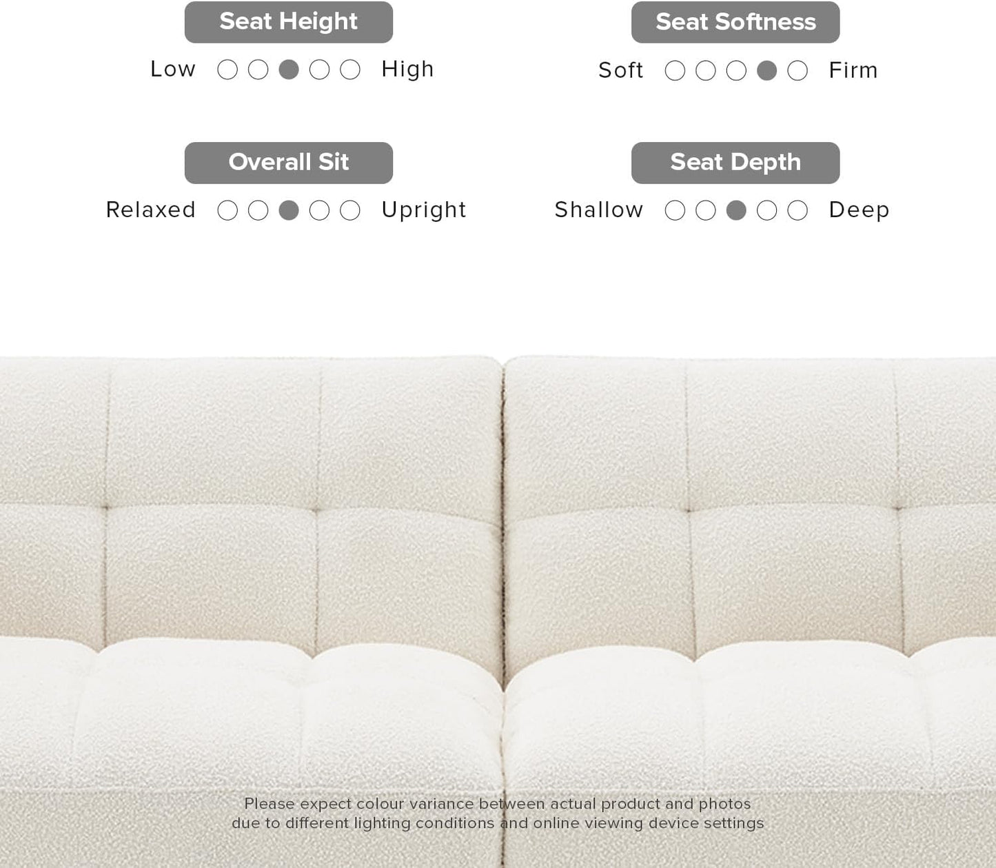 Futon Sofa Sleeper Couch (Pearl White Boucle)