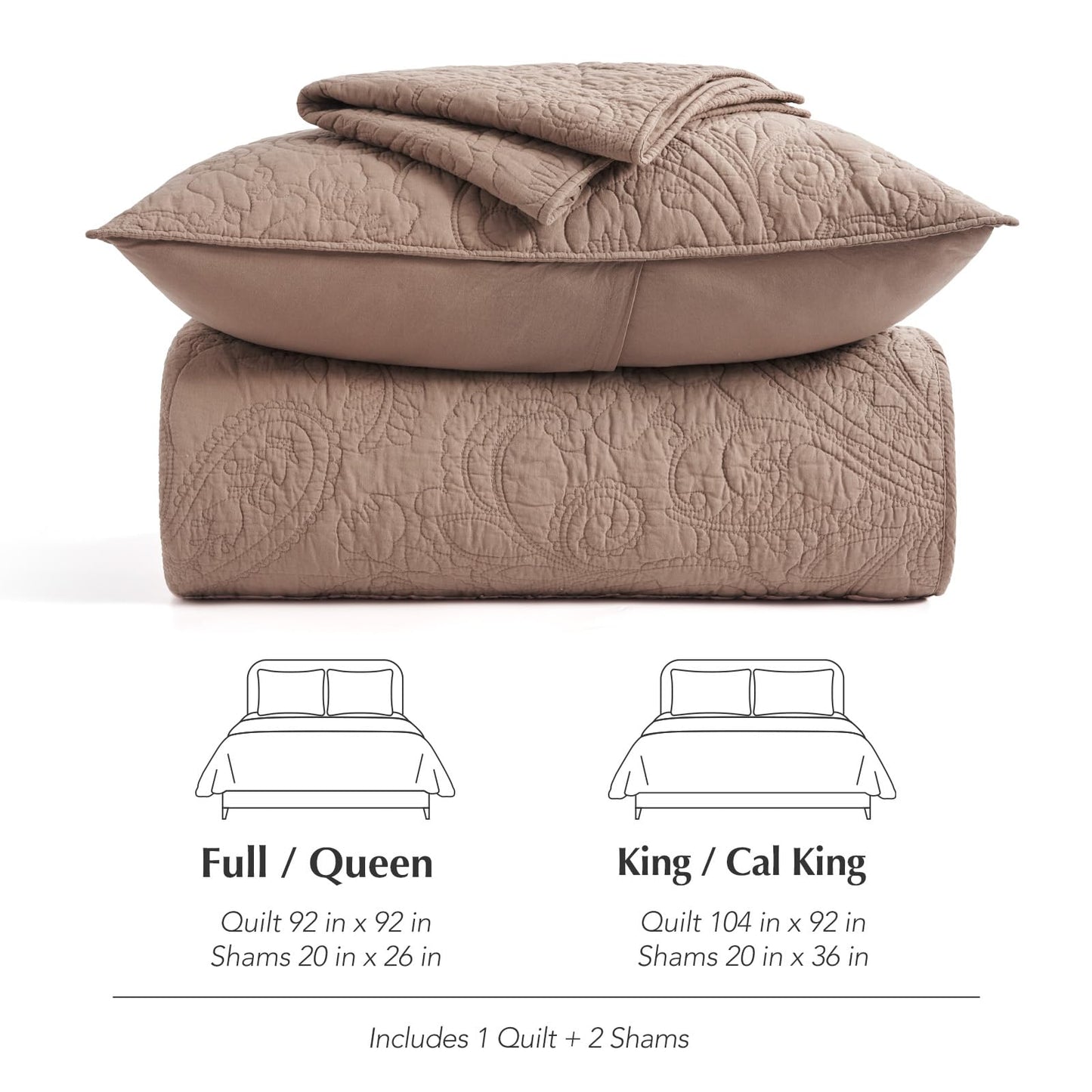 100% Cotton Scallop Quilt Set