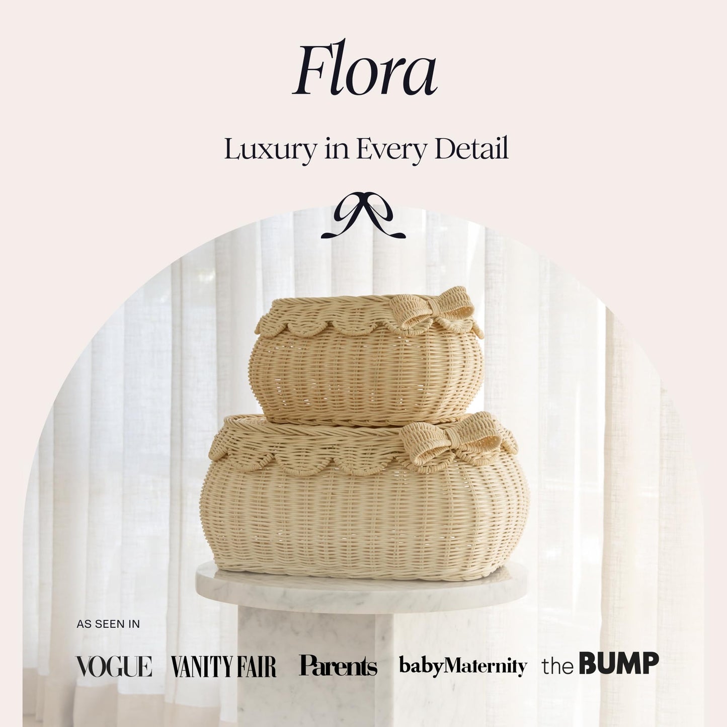 Hand-Woven Scalloped Basket Set Of 2