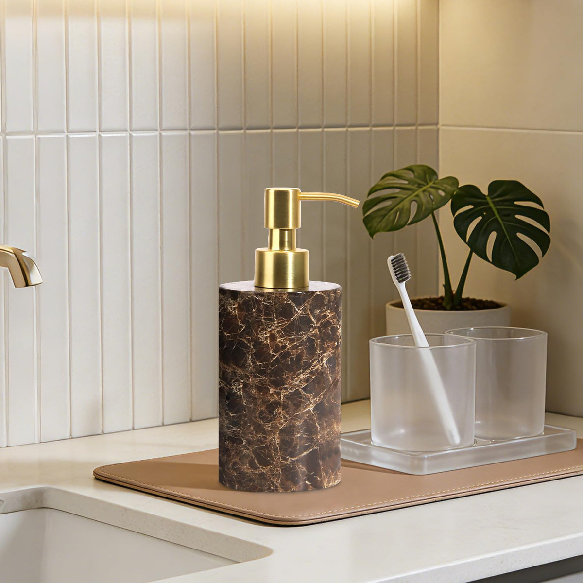 Natural Calacatta Viola Marble Soap Dispenser