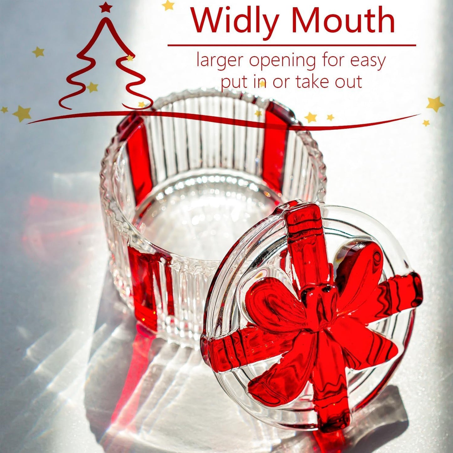 Decorative Embossed Glass Dish with Lid