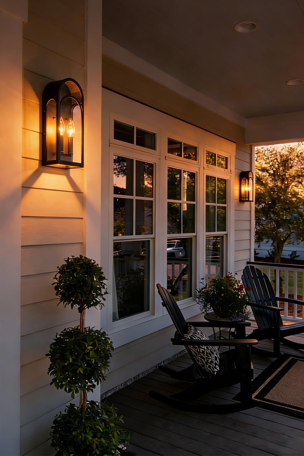 Large Outdoor Wall Lanterns Lights, Modern Wall Sconce with Clear Glass