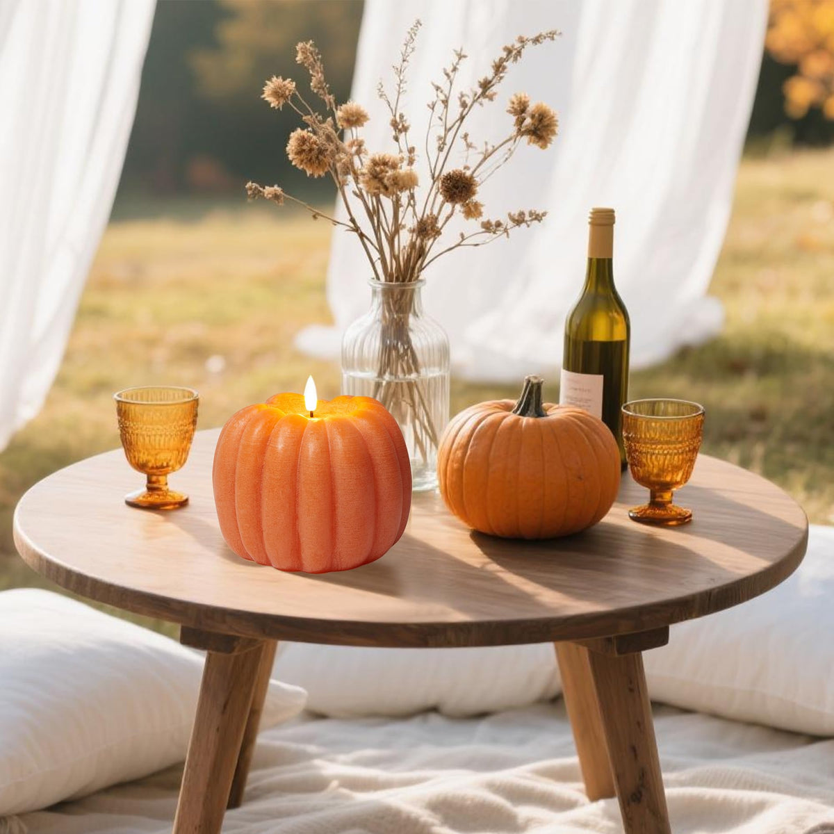 Flameless Pumpkin Candle with Remote