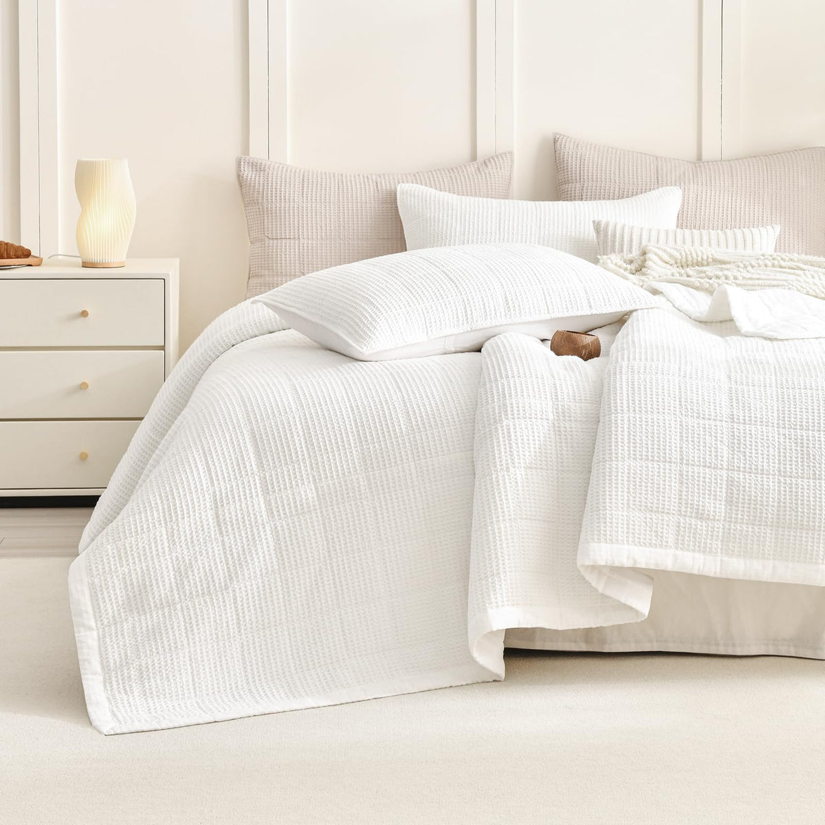 Oversized Waffle Weave Lightweight Coverlets_3 Pieces