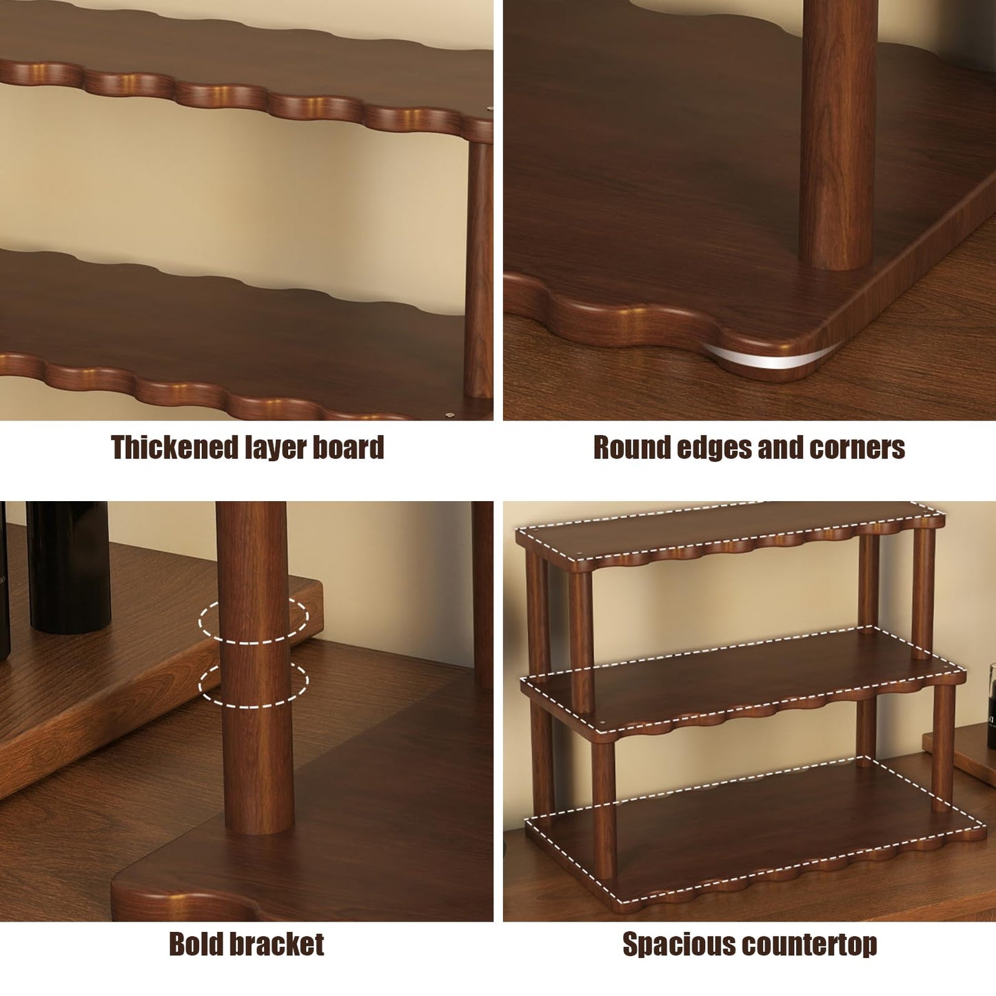 Wooden Mug Holder Countertop Cabinet