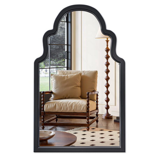Solid Wood Walnut Arched Mirror