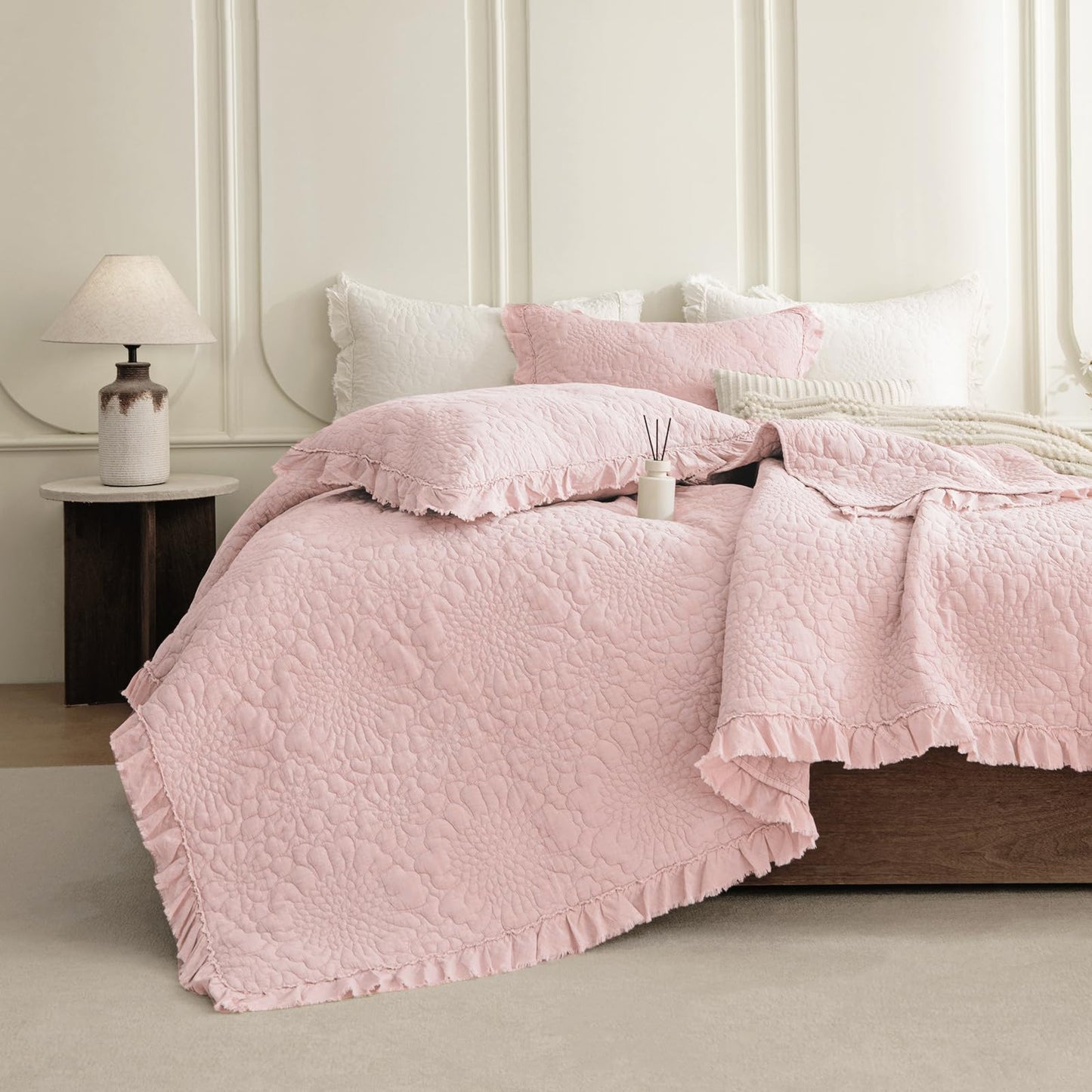 Cotton Oversized Quilt Bedspread Set