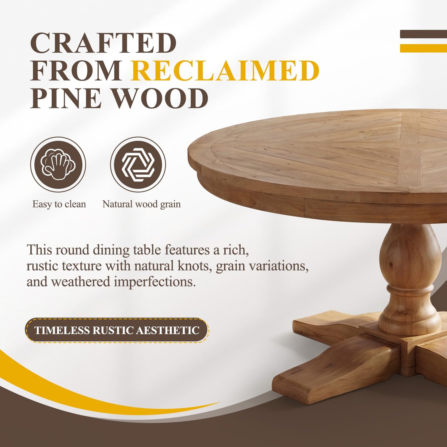 60" Round Dining Kitchen Table
