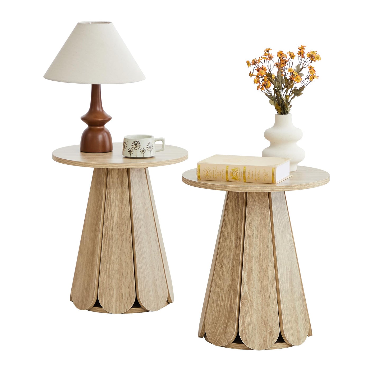 Mid Century Round Modern Side Table Nightstand