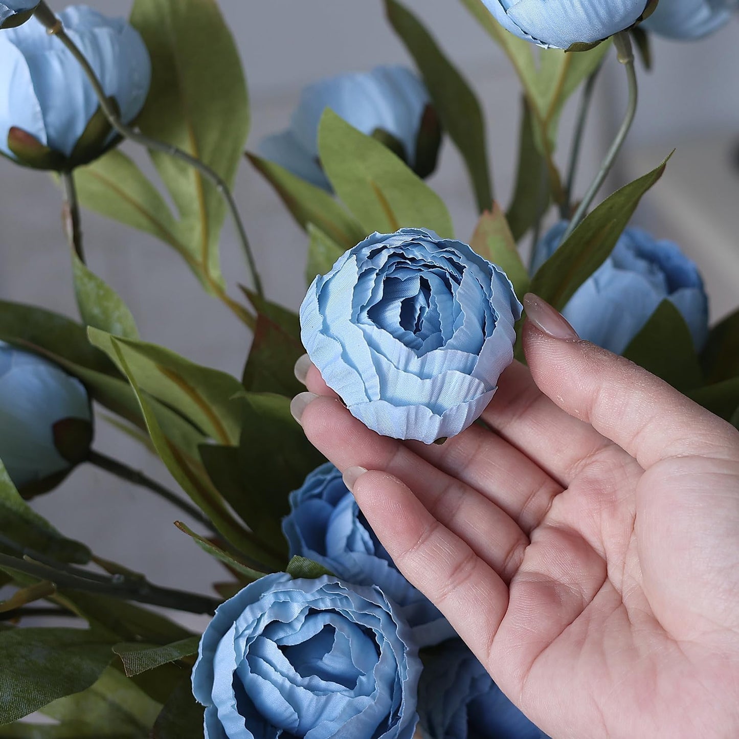 6 Pcs Faux Silk Peony Artificial Flowers 27" Stems