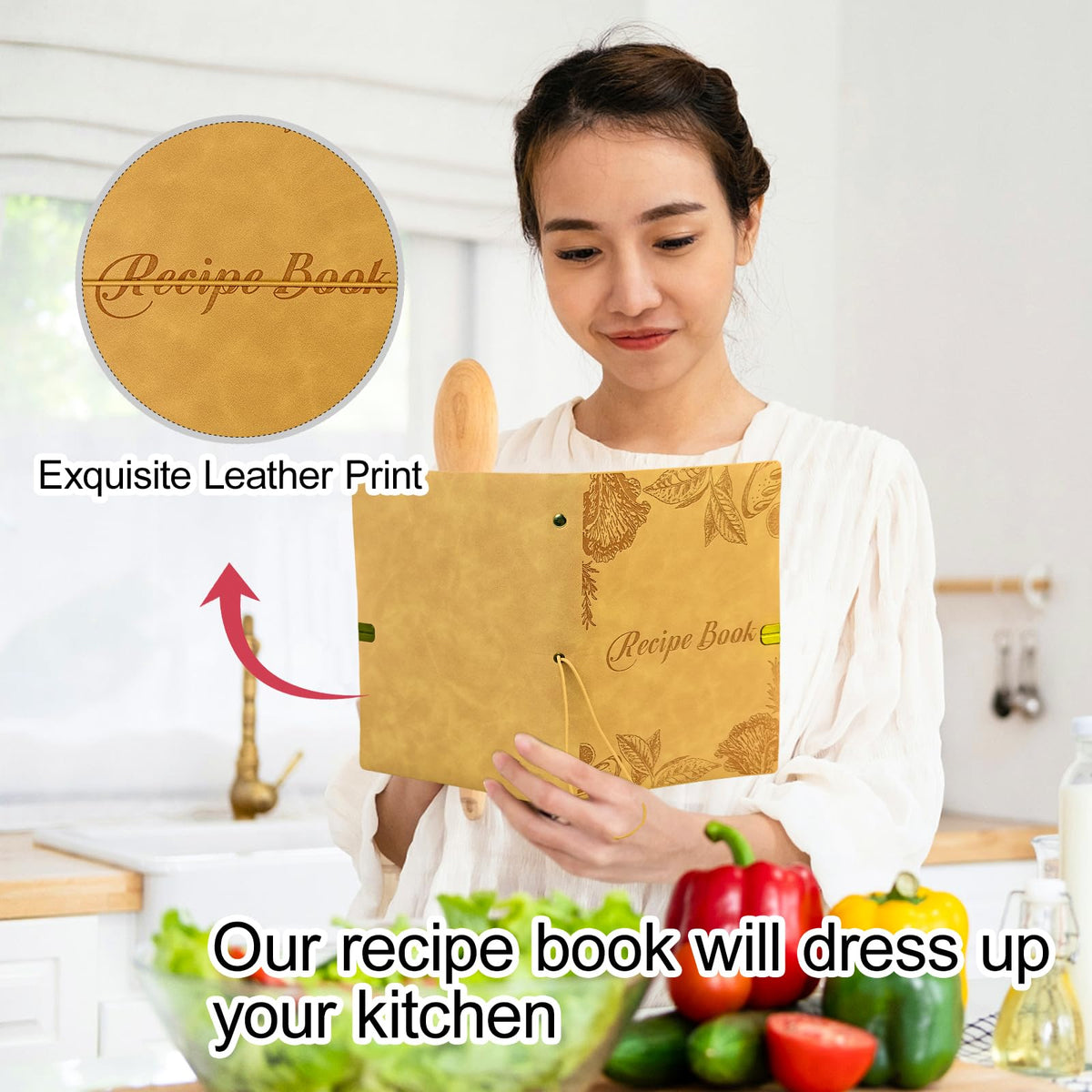 Blank Recipe Leather Cookbook