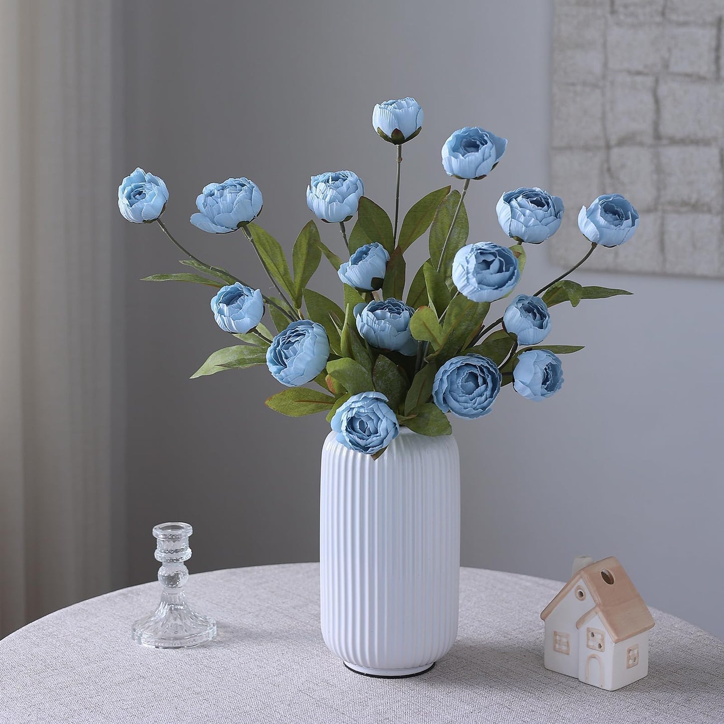 6 Pcs Faux Silk Peony Artificial Flowers 27" Stems