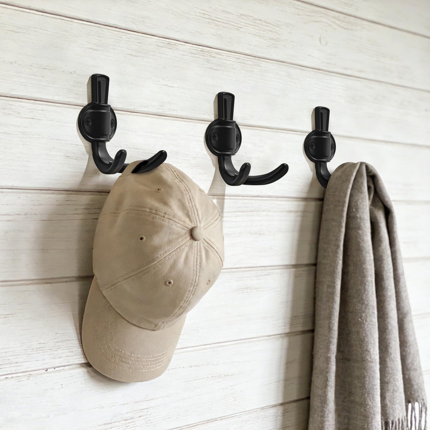 TUNNY 5 Pack Coat Hooks - Antique Brass Coat Hooks,Heavy Duty Hooks- wall Hook for Hanging Towel,Purse, Robe, Backpack, Jacket, Clothes - for Bathroom,Dorm, Closet, Kitchen