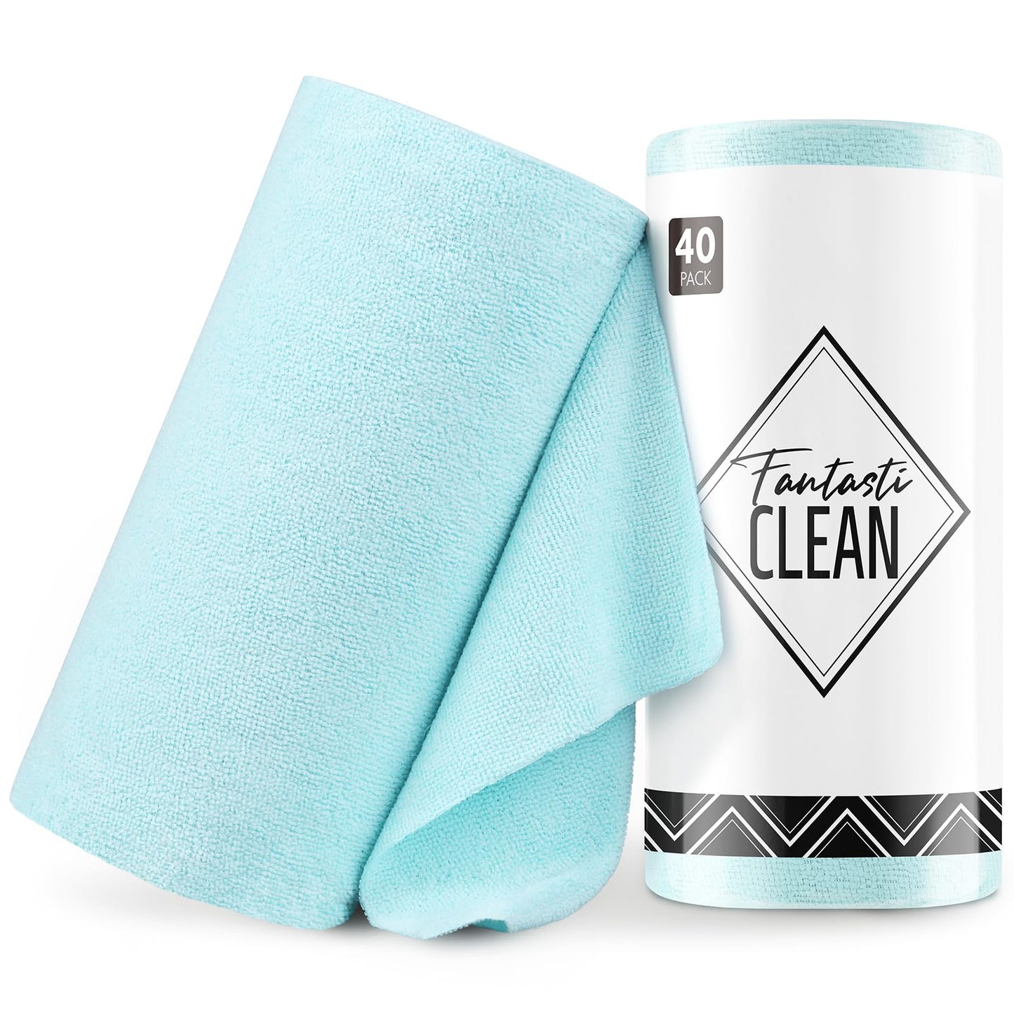 Fantasticlean Microfiber Cleaning Cloth Roll -60 Pack, Tear Away Microfiber Towels, 12" x 12", Reusable, Washable, Scratch Free, Ultra Absorbent Dishcloth for All-Around Cleaning (Beige & Tan)